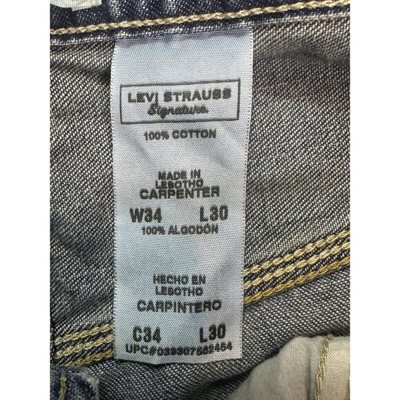 Levi Strauss Signature Workwear Mens Denim Jeans Relaxed Fit Size 34 x 30 - Picture 12 of 15